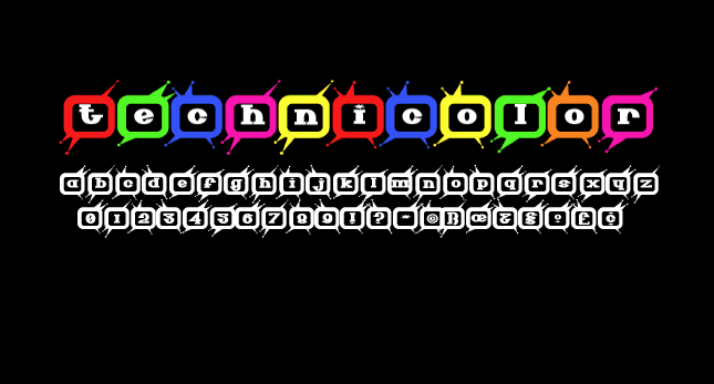 Technicolor Font Poster